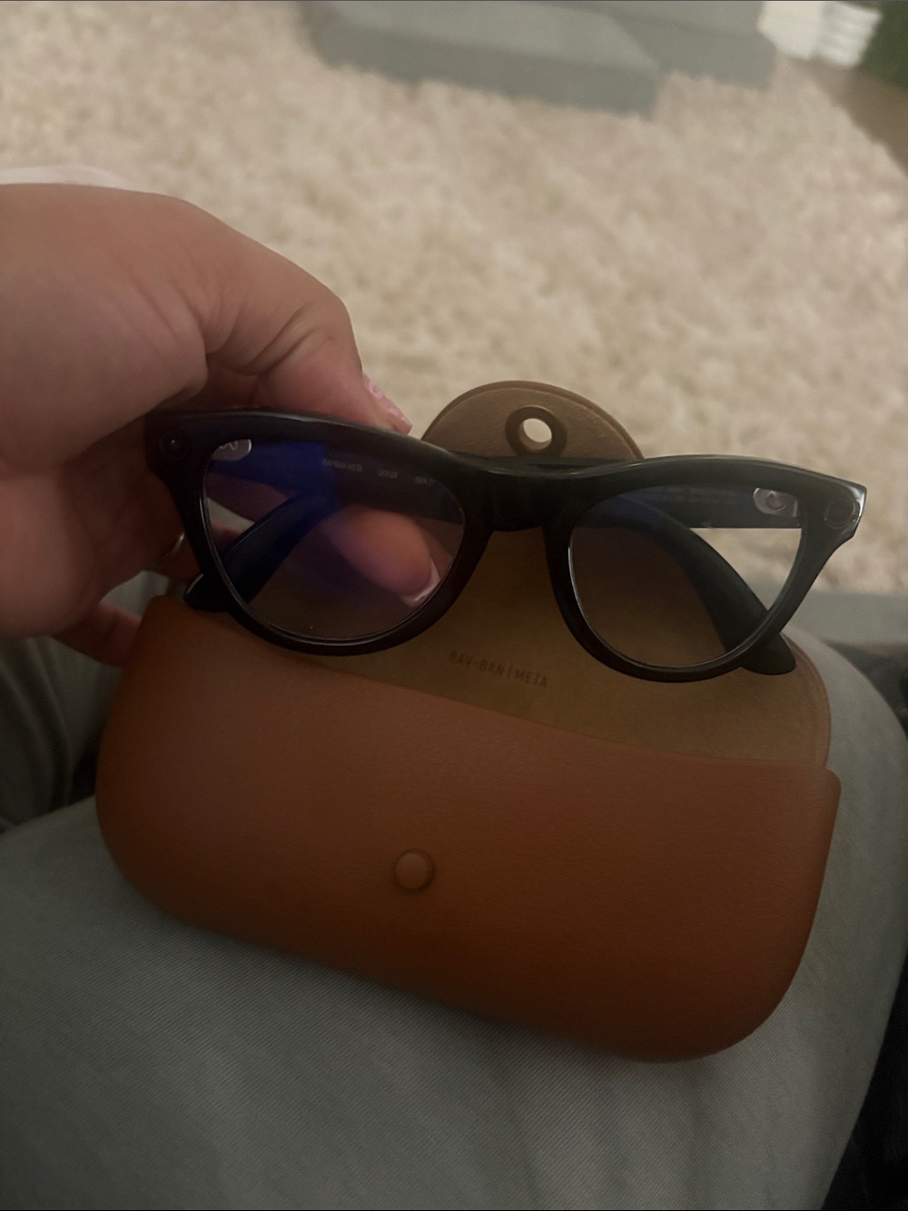 Ray-Ban black w Brown Sunglasses Case
